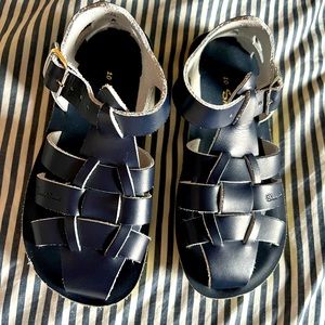 Sun-San Sharks Salt Water Sandals ☀️ 🦈 in Navy Size 10